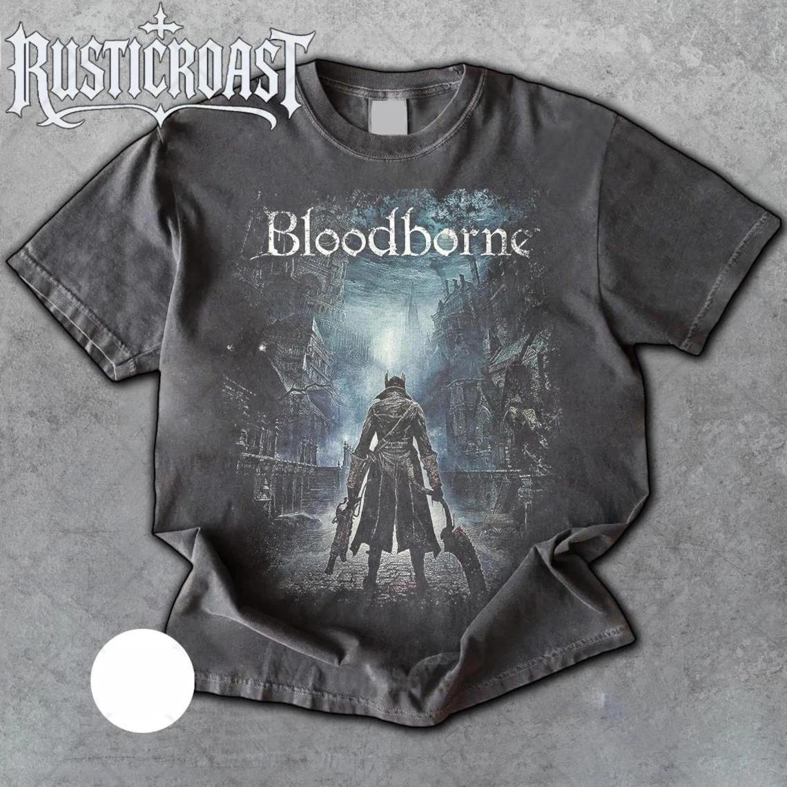 Bloodborne The Hunter T-Shirt, Gothic Game Tee, Distressed Gamer T-Shirt Unisex S