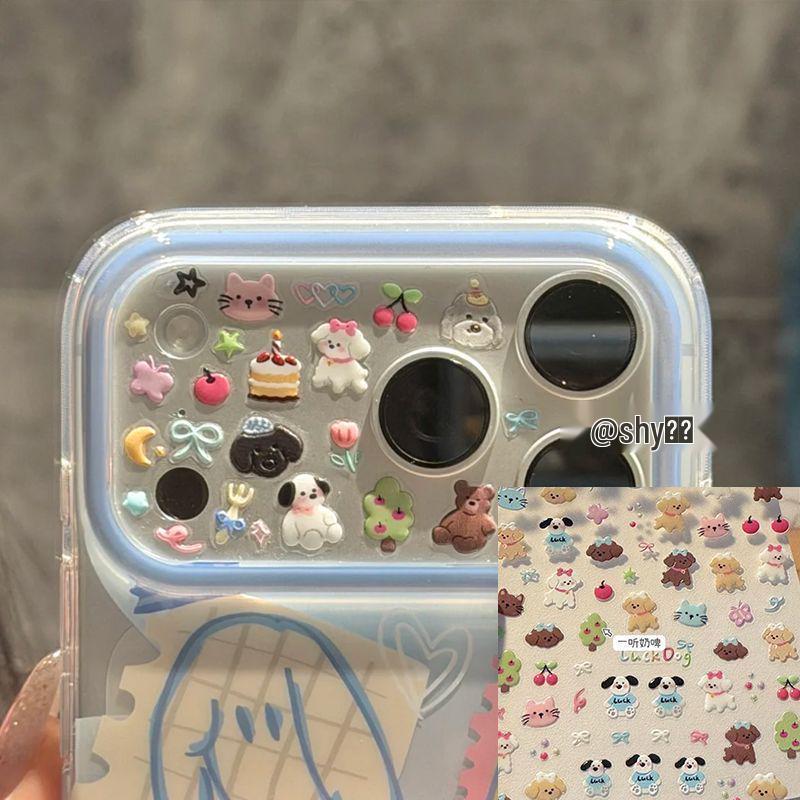 3D Cute Cartoon Animal & Bowknot Nail Art Stickers