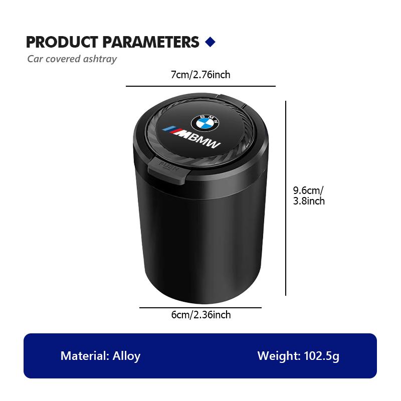 QCSD2 Car Portable Ashtray Garbag Can Multi-function Trash Bin For BMW M Performance E36 E46 E60 E90 E91 E92 E93 F30 F20