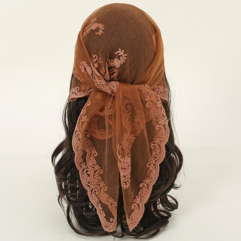Elegant Women's Flower Embroidery Head Scarf Soft Multi Functional As Headscarf Or Decorative Accessory For Any Occasion