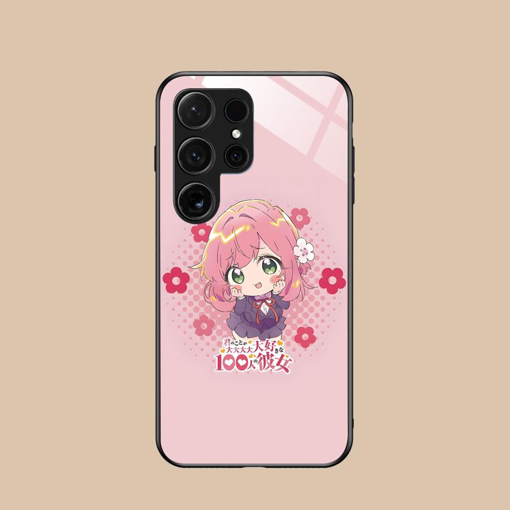 Anime Hakari Hanazono Glass Mobile Phone Case for Samsung Galaxy A56 55 54 53 52 51 36 35 34 23 16 15 5G Colorful Cover