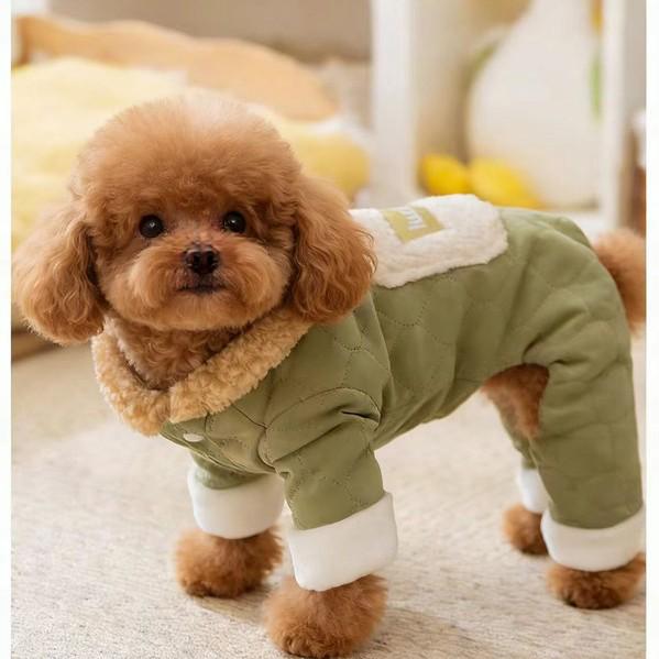 Winter Cotton Four-Legged Clothes for Small Dogs: Suitable for Bichon, Teddy, Schnauzer, and Pomeranian Breeds