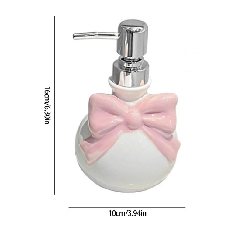 Praktyczny ceramiczny dozownik łazienkowy z pompką naciskaną Dekoracyjny kokardka Organizer na mydło Butelka Niezbędny do domowego spa