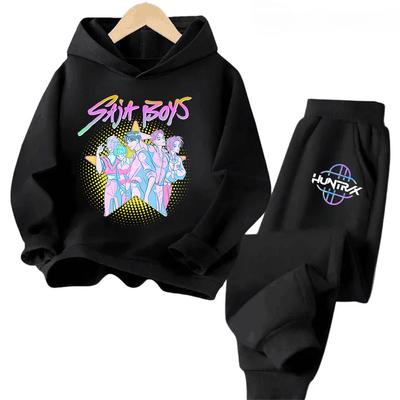 Heißer Film KPop Hunters Saja Jungen Kapuzen-Kinder-Hoodies Set Hosenanzug Lässige Mode Junge Mädchen Hosen Set Herbst Winter