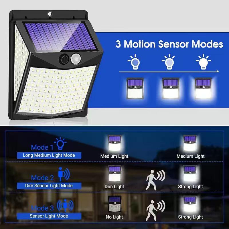 Outdoor Solar Wall Lamp Motion Sensor Led Lights Waterproof Outdoor Solar Lamps for GardenPatio Yard Solar-Powered Lighting