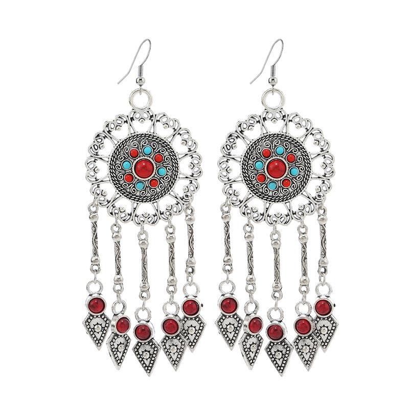 Boucles d'oreilles de niche rétro exotiques pour femmes, longues et personnalisées à franges, boucles d'oreilles au tempérament bohème