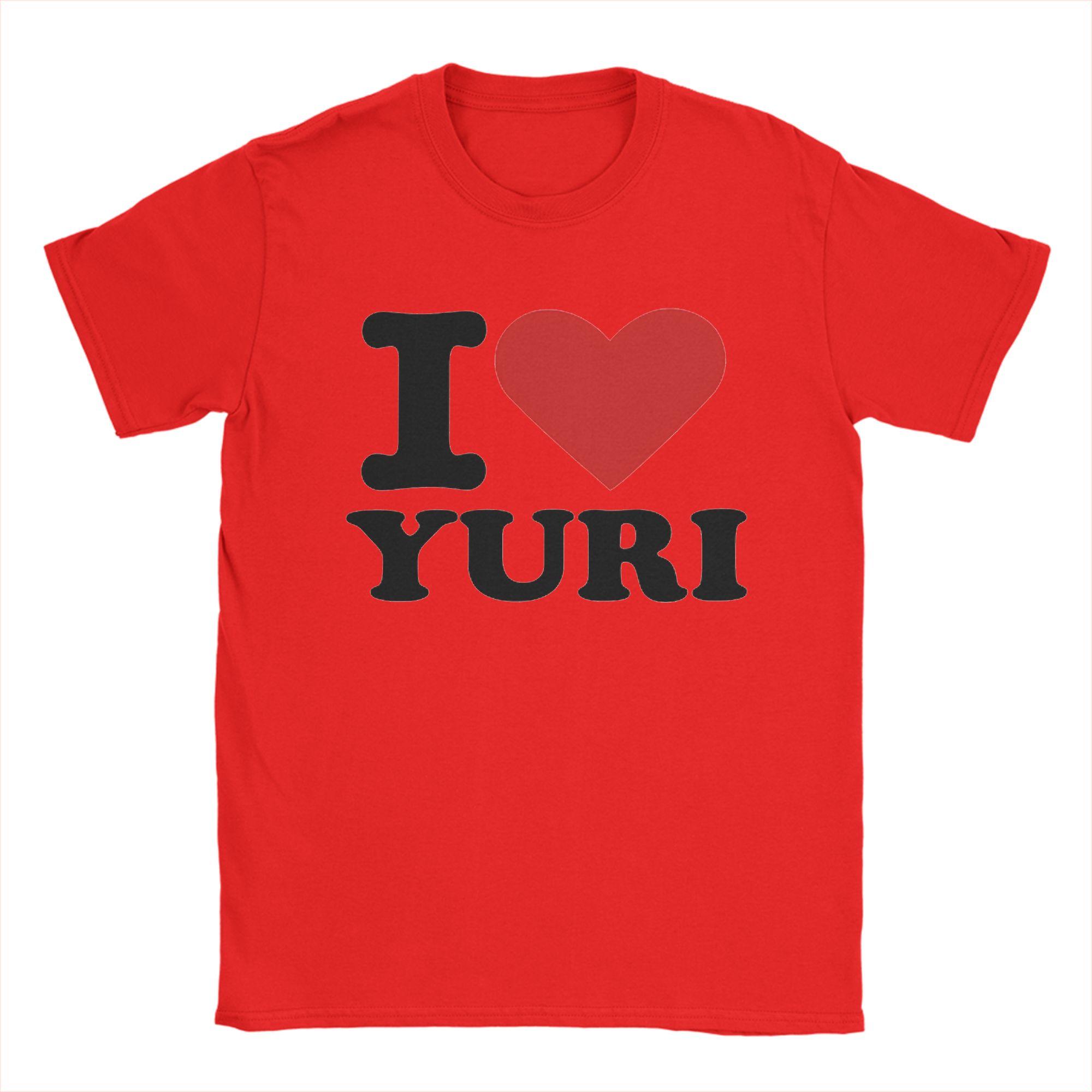 

I love yuri TShirt Summer Cotton TShirts For Male Hipster Loose Tshirt Short Sleeve Vintage Tees S