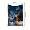 Tuniu Winter Snowman Plush Throw Blanket for Sofa Bed Bedroom Decoration Warm Cozy Gift