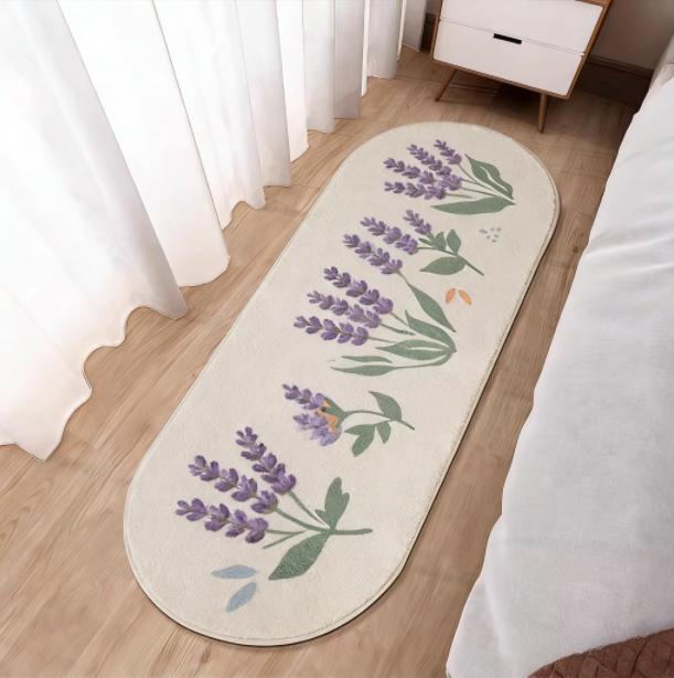 Flower Pattern Bedroom Decor Carpet Thick Plush Carpets for Living Room Fluffy Soft Bedside Floor Mat Simple Style Cloakroom Rug