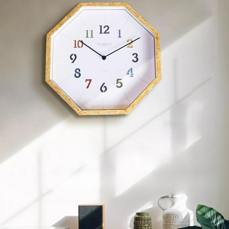 Octagonal Wall Clocks Modern Minimalist Watch Elegant Art Stylish Wall Clocks Ornaments Interior Home Living Room Decoration