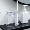 Transparent Plastic Toothbrush Cup for Bathroom Home Office Quick Drainage 350ml