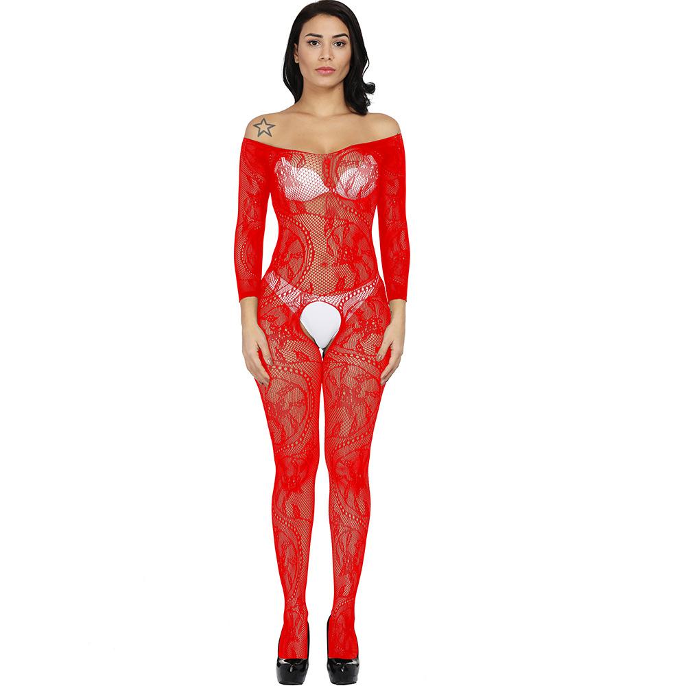 Sexy Underwear Online Sexy One-piece, Neck-hanging One-piece Stockings, Open-ended Hollowed Out On All Sides