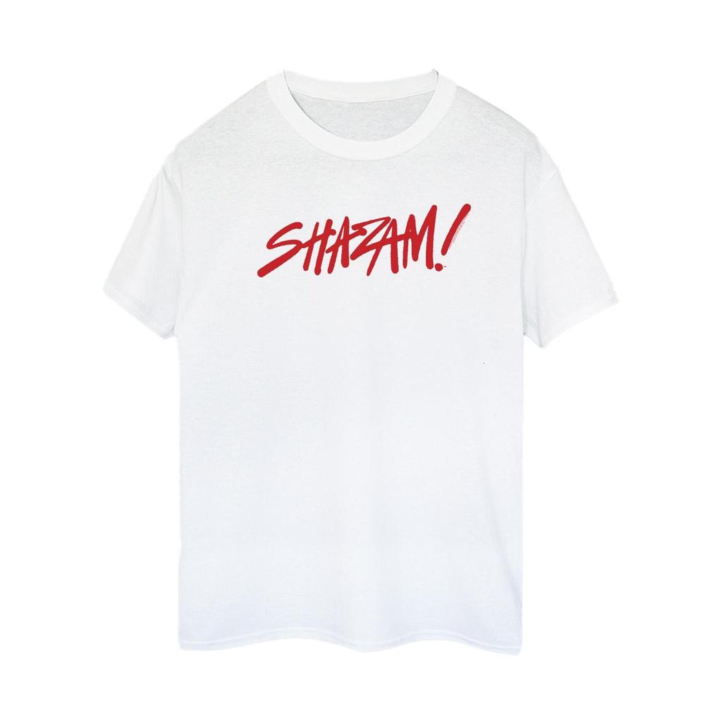 DC Comics Womens/Ladies Shazam Fury Of The Gods Spray Paint Logo Cotton Boyfriend T-Shirt