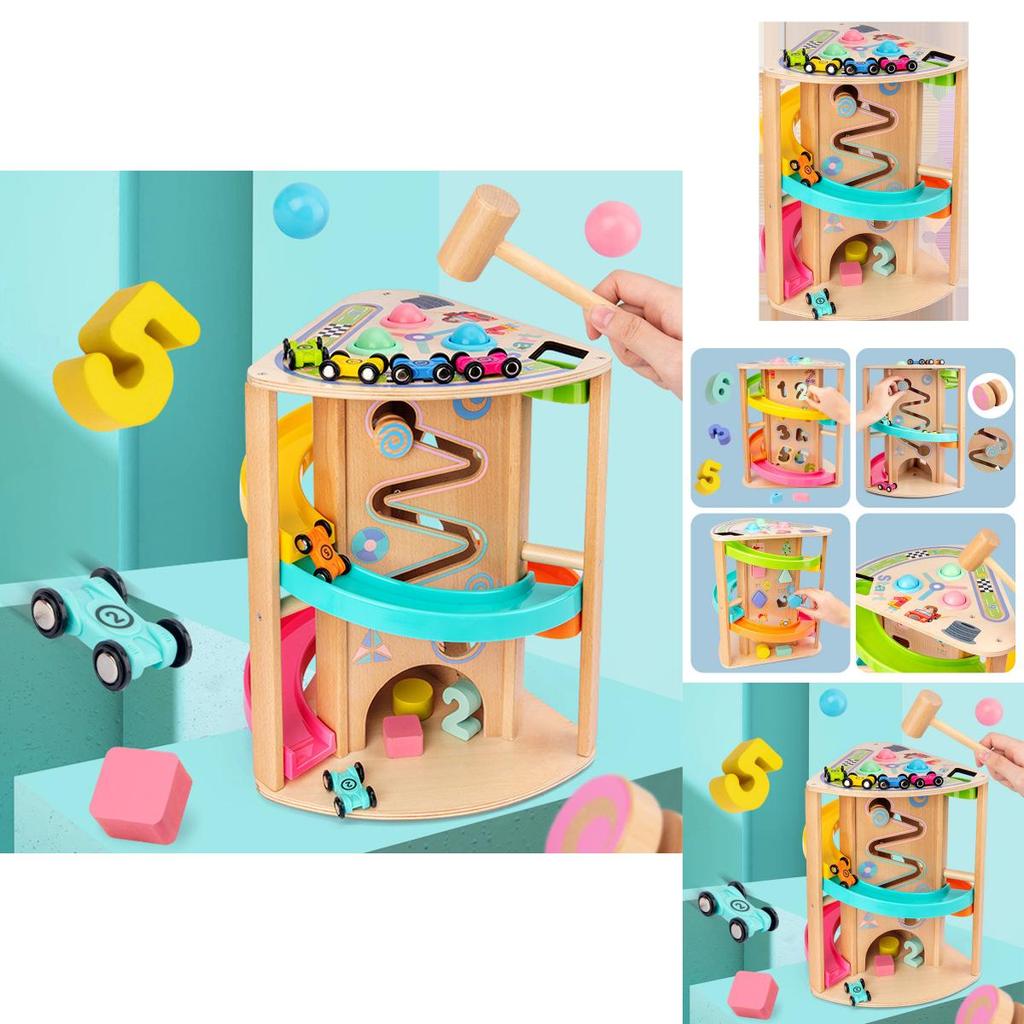 Wooden Multifunction Rotating Slide Car Toy For Baby Educational Play And Diy Fun