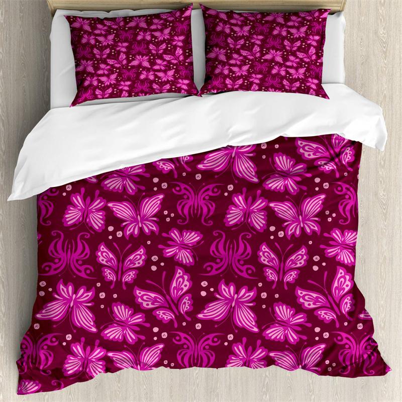 Comforter Butterfly Romantic Spring Theme Bedding Set Colorful Flying Butterflies Twin Full For Girls Teen Deocr