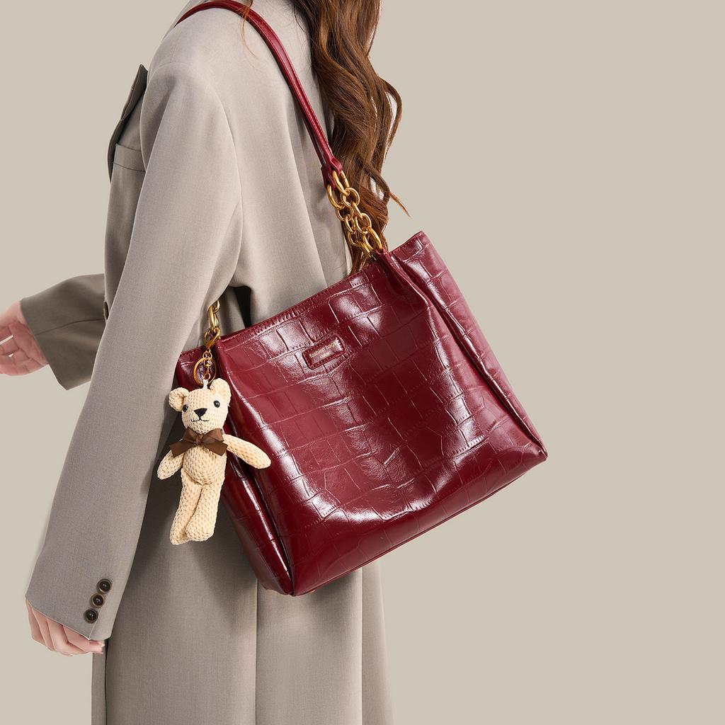 Spring Handbag Bag Women'S Simple Style Shoulder Tote Bag Large Capacity Versatile Fashion Bag Women