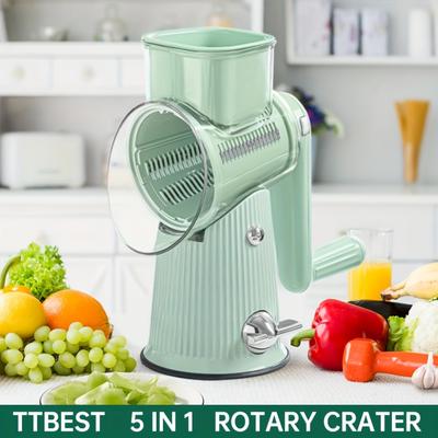 Multifunctional Vegetable Cutter, Roller Shredding and Slicing Meat Grinder, Household Anti-injury Hand Crank Wire Wiping Artifact