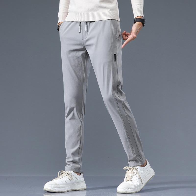 Ice-Silk Casual Trousers for Men Loose-Fit Summer New Style Slim-Fit Straight-Leg Trousers Men's Fashionable Versatile Sports Trousers