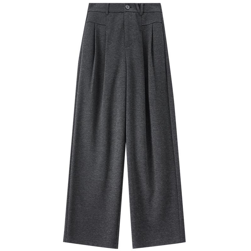 Women's Wool Blend Straight-Leg Casual Pants