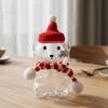 500ml Creative Cartoon Bear Shaped Cup With Hat Scarf Milk Tea Cup Coffee Mug Beverage Bottle PET Microwave Safe Christmas Gift