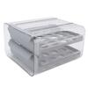 Egg Drawer Double Layer Transparent 32 Lattice Large Capacity Egg Storage Box for Refrigerator Grey
