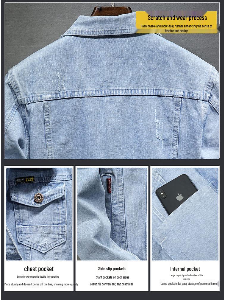 Giacca di Jeans Casual da Uomo Slim Fit - Collezione Primavera 2025