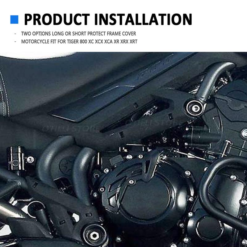 A set Black Plastic Motorcycle Frame Guard Protector Frame Cover Guard Parts For Tiger 800 XC XCX XCA XR XRX XRT