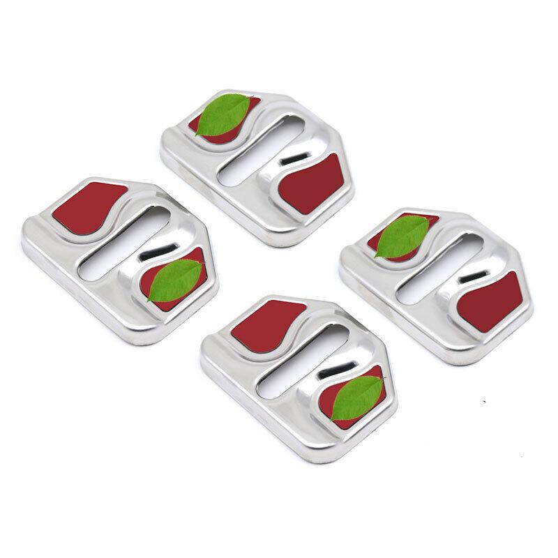 For Volvo XC90 2016-23 Silver Red Titanium Door Lock Protection Cover Trim 4PCS