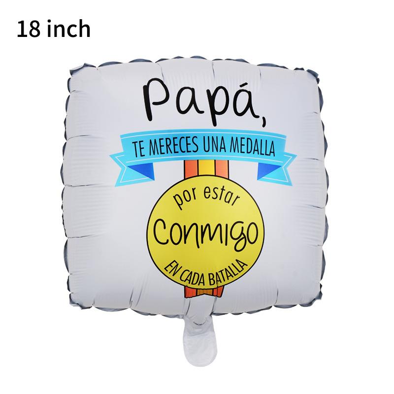 Balloon Spanish Father'S Day Ball Decorative Arrangement Spanish Aluminum Film Balloon