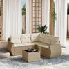 Vidaxl 6-Cz. Garden Furniture Set With Cushions, Beige, Poly Rattan