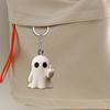 Halloween Keychain Ghost Middle Finger Styling Resin Figurine Key Chain Home Office Desk Festive Decoration