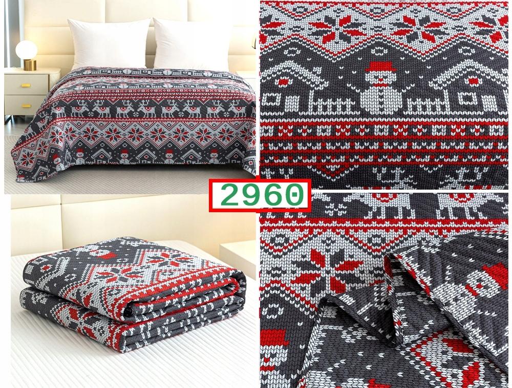 Christmas blanket for bed 220x200 cm quilted Christmas patterns