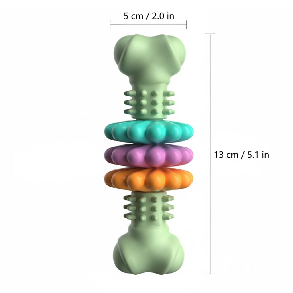 TPR Bone Shaped Dog Chew Toys Durable Puppy Teething Treats For Aggressive Chewers With Meat Like Flaps For Teeth Cleaning