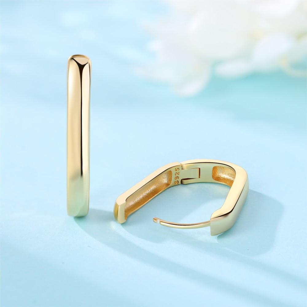 925 Sterling Silver Simple Gold U-shaped Earrings Jewelry Versatile Hoop Earrings for Women Jewelry Fine Birthday Party Gifts