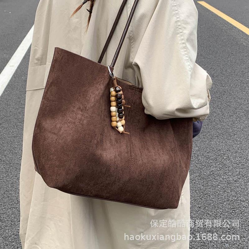 Frosted Retro Bag Women's Large Capacity 2025 New Autumn and Winter Versatile Single Shoulder Mother and Child Bag Commuter Tote Bag