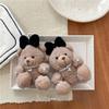 Soft Plush Bear Hanging Ornament Fashionable Soft Bear Keychain with Bowknot Plush Key Accessory for Stylish Bags
