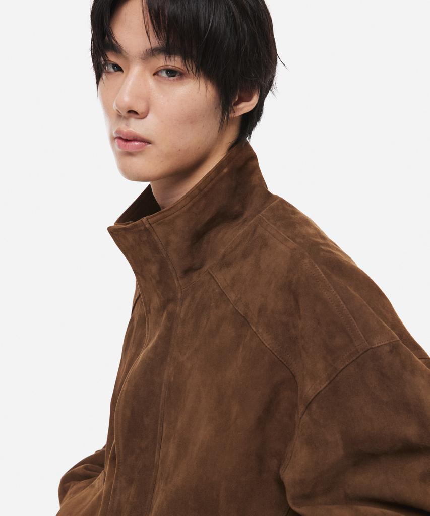 DNSR [Premium] Lampo High-Neck Goat Suede Jacket Brown