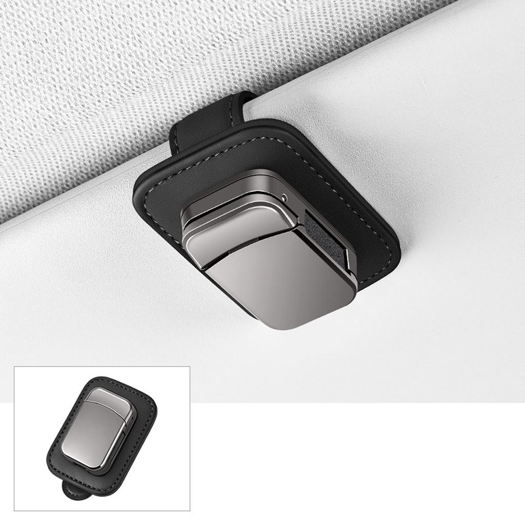 Car Visor Glasses Clip, Alloy Sunglasses And Eyeglasses Holder For Car Sun Visor, Multi-functional Press-type Sunglasses Mount.