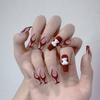 24Pcs Pink Silver Glitter Diamond Fake Nails Long Ballerina Press On Nails Reusable False Nail Tips Set