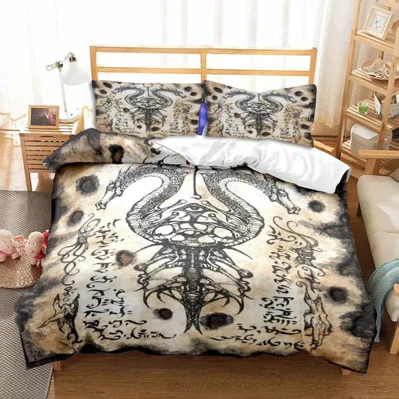 Demon Satanic Skull Duvet Cover Set Satan Bedding Sets Comforter Set Single Double King Quilt Cover Comforter Cover Set