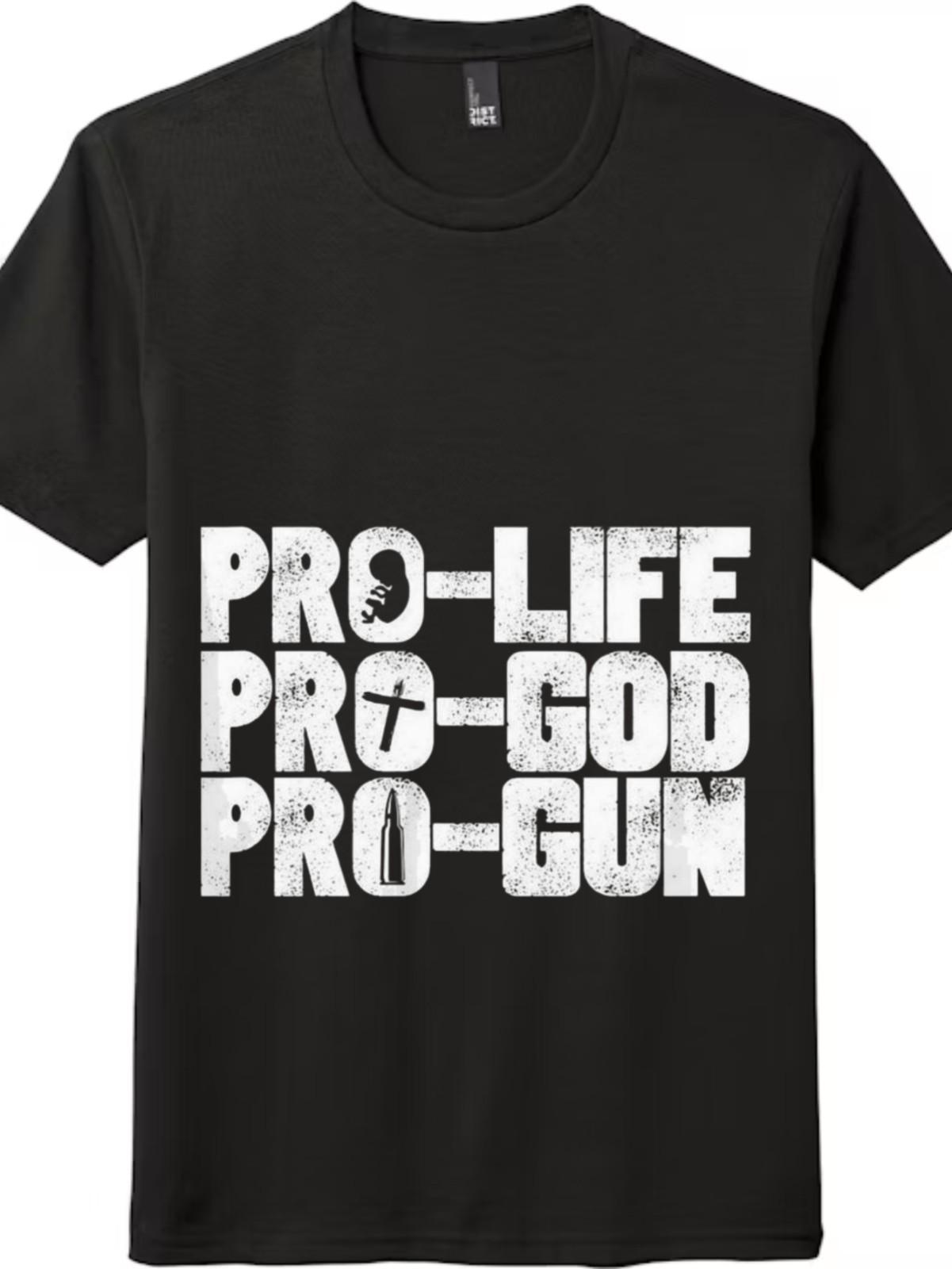 Pro Life Pro God Conservative Patriotic USA Freedom T-Shirt Mens Womens Tees Top Unisex L