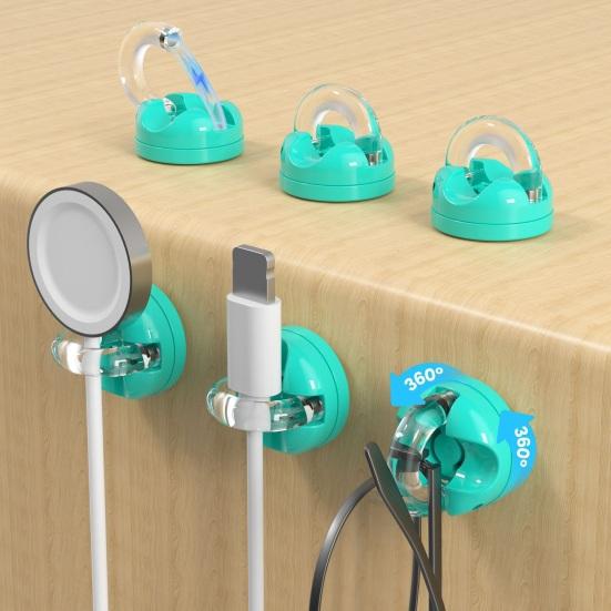 3/6 szt. Magnetyczny Klips Organizer na Kabel Obrotowy Samoprzylepny Uchwyt na Biurko na Kabel Ładujący Telefon Dane Zarządzanie Przewodami Zasilającymi Zacisk