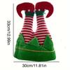 1PC Funny Hats Party Hats Christmas Hats Unisex Santa Pants Hat Vibrant Red Elf Santa Hat Costume Accessories Long Striped