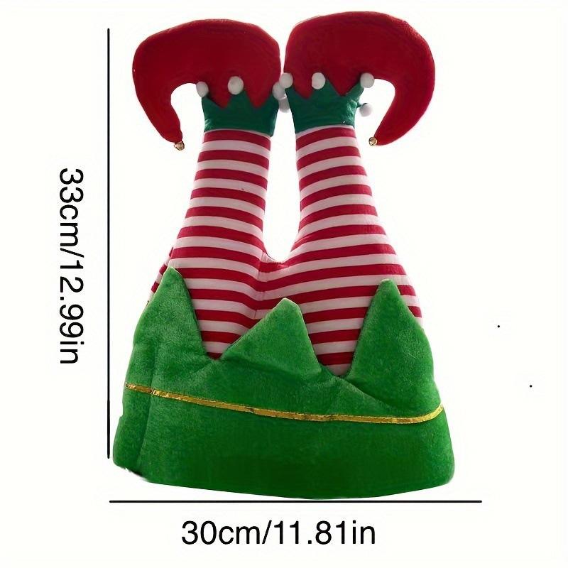 1PC Funny Hats Party Hats Christmas Hats Unisex Santa Pants Hat Vibrant Red Elf Santa Hat Costume Accessories Long Striped