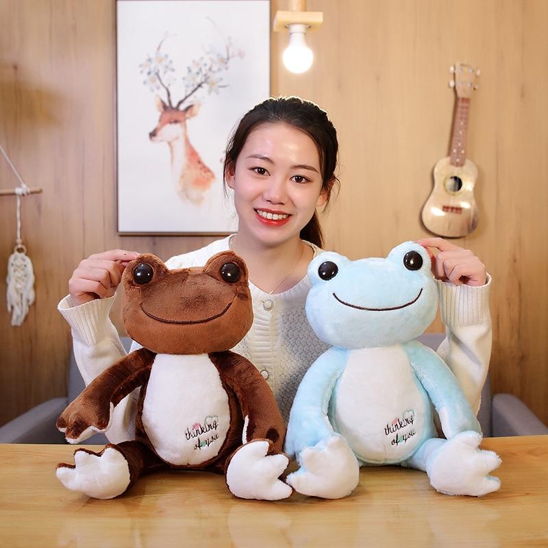 Charming Frog Plush Toy Colorful Cartoon Plush Smile Frog Pillow Stuffed Soft Dolls Children Baby Nice Birthday Xmas Gift