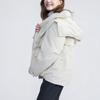 Fila Emerald Solid Color Hooded Casual Mid-Length Down Jacket Women Outerwear Ice-Cream-White F11W344905F-IV