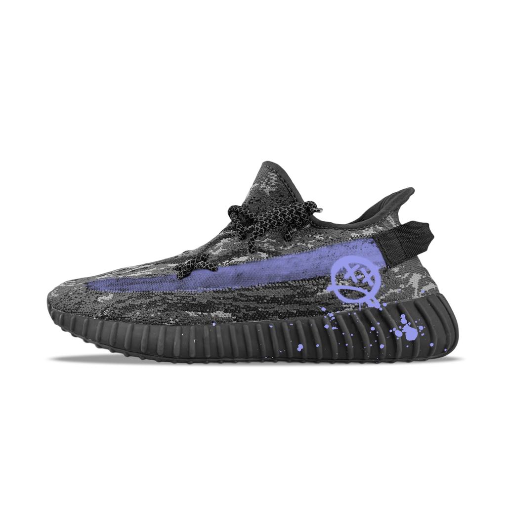 Adidas Originals Yeezy Boost 350 V2 Abrasion Resistant Abrasion Resistant Low top Casual Shoes Unisex Black Purple ID4811(Team373-)