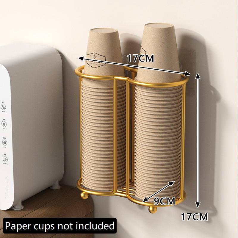 

Metal Disposable Cup Storage Holder Rack Shelf Water Tea Cups Household Kitchen Paper Cup Display Stand Organizer Supplies B3