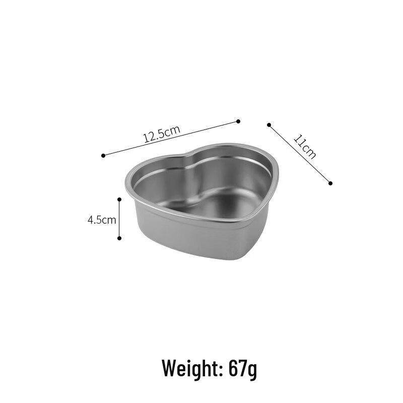 ZISIZ Heart-Shaped Stainless Steel Snack & Dessert Plate Set