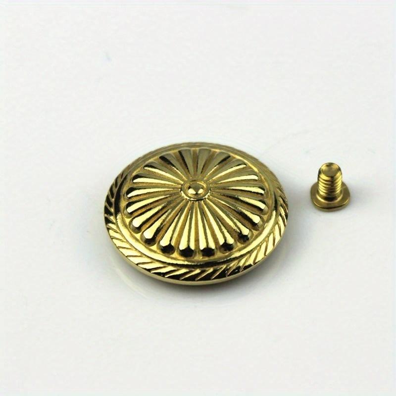 Brass Screwback Conchos Rivets Flower Star Decorative Buttons for Leather Craft Wallet Bag Saddle Belt Decor